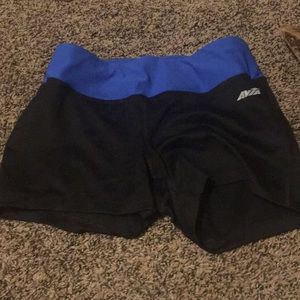 Blue and black work out shorts